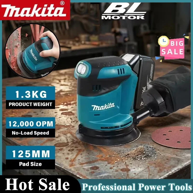 Makita DBO180Z25mm Electric Orbital Sander 3 Speeds Adjustable Rechargeable Polishing Grinder Machine For Makita 18V Battery Pin