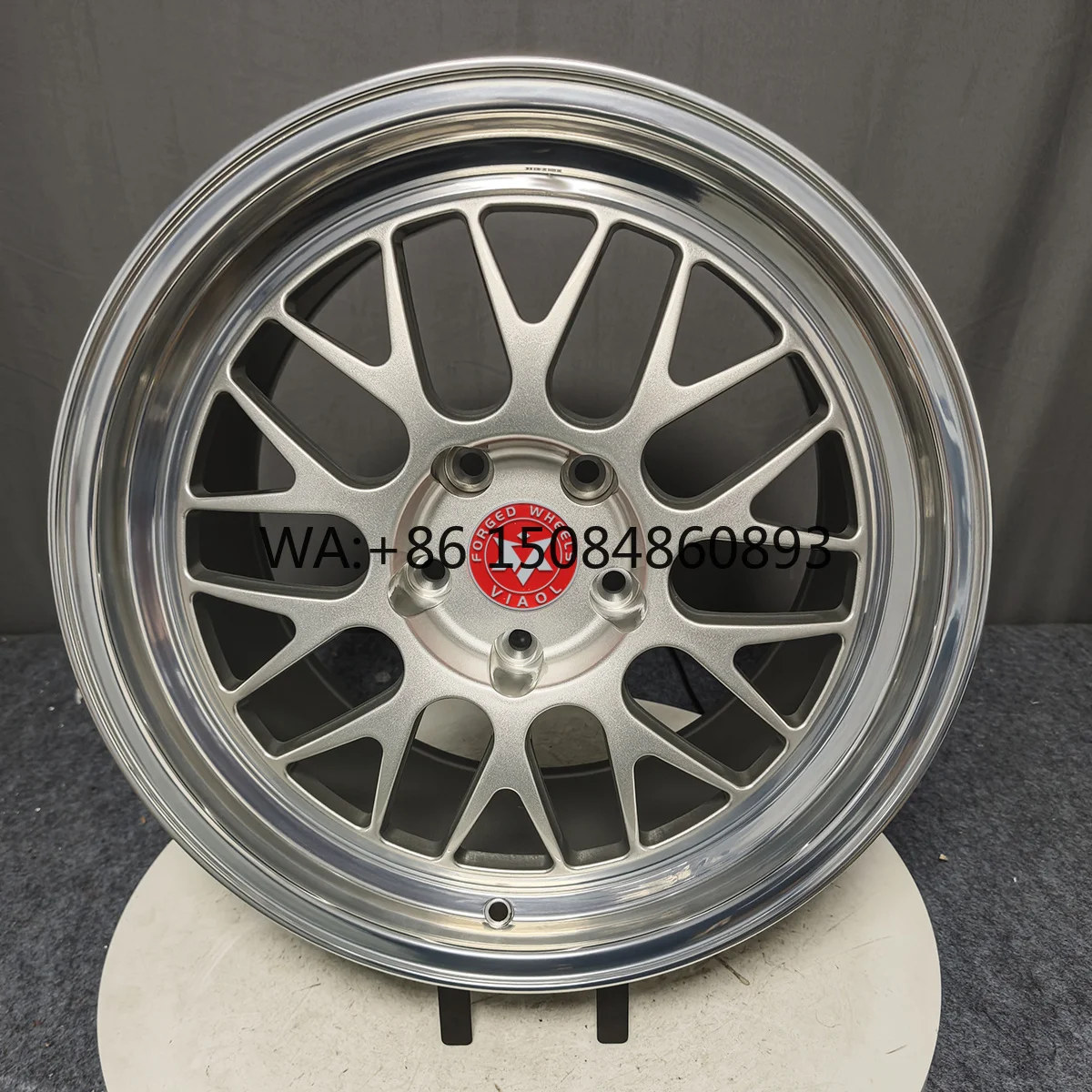 

High end customized wheel hub, Matte Silver Polished Lip Forged Rim, 17-20 Inch T6061 concave lightweight passenger car auto par