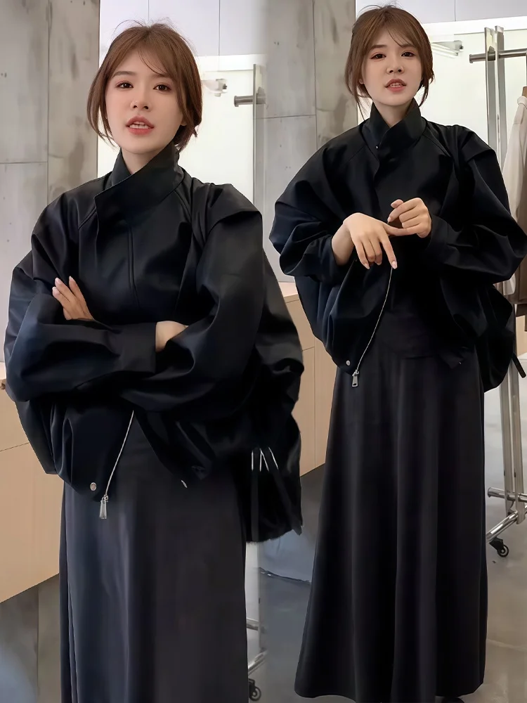 Trendy Commuter Leather Jaet Dames Faion Vroege herfst Nieuwe Sle ular Koreaanse versie Veelzijdige Jaet Top