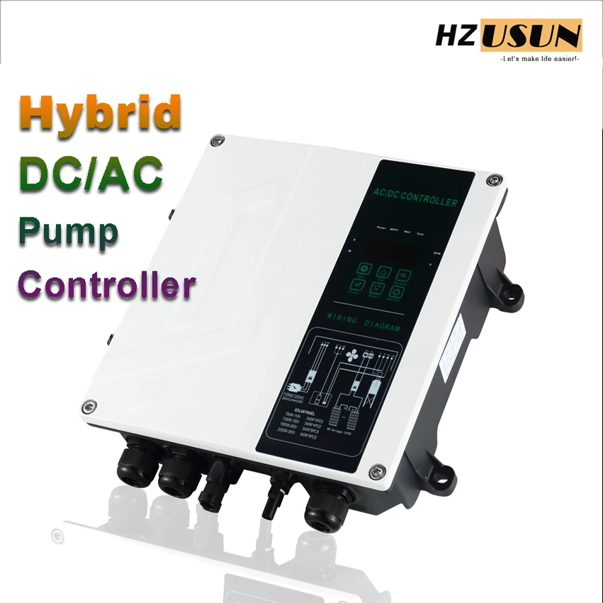 HZUSUN 3HP AC/DC HYBRID Solar Pump Controller MPPT Pump Controller DC 110V 150V 200V 300V 2.2KW Automatic Switch Solar Inverter