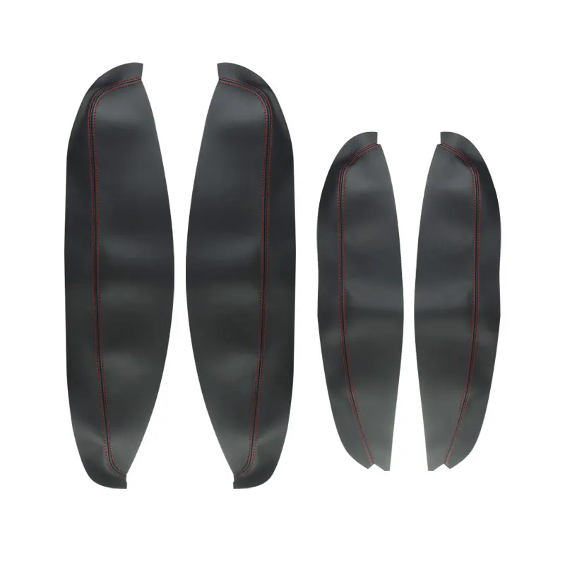 4pcs Door Handle Panels Armrest Microfiber Leather Covers Protection Trim For Nissan Qashqai J10 2007 2008 2009 - 2014 2015
