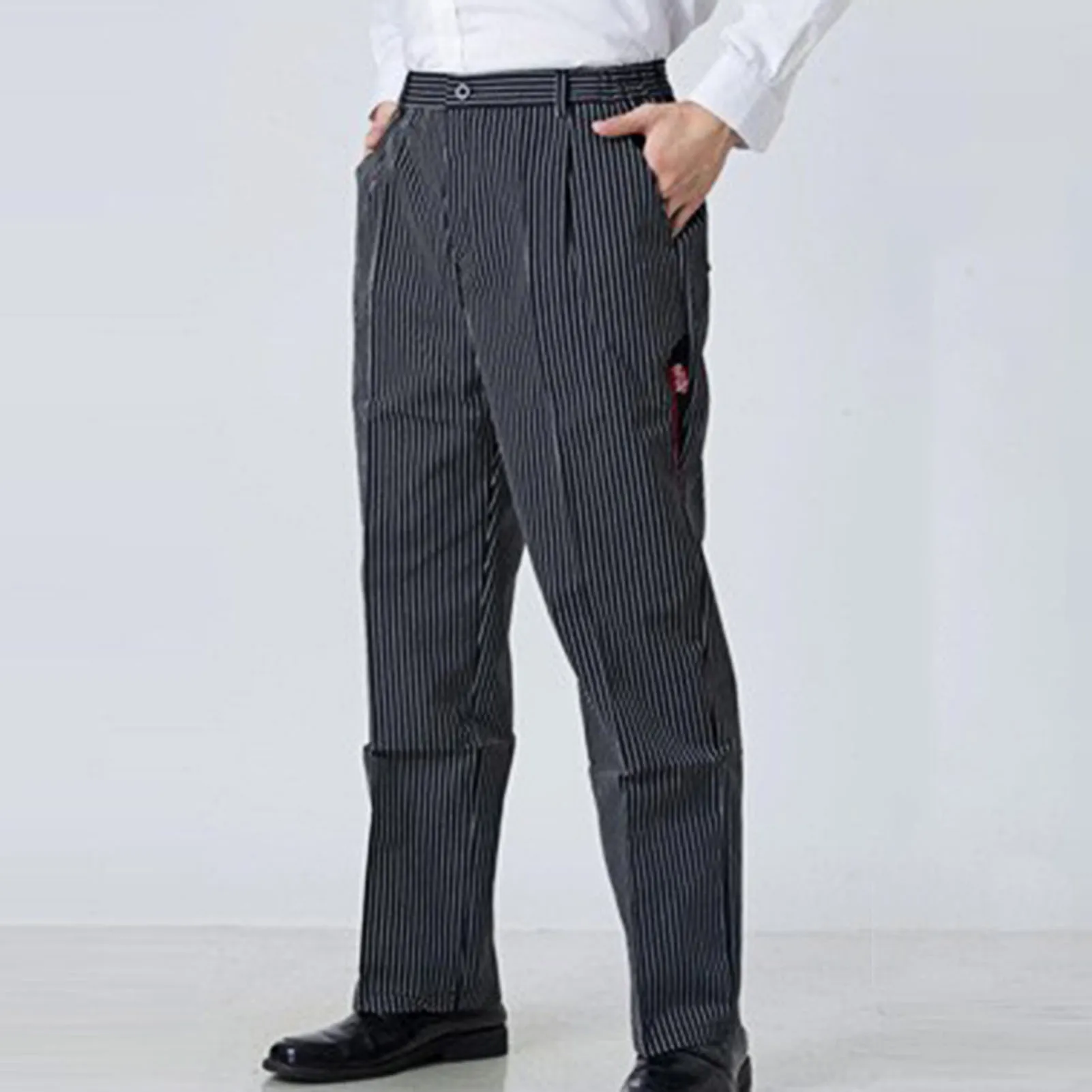 Casual Chef Uniforms Kitchen Cooker Work Clothes Zebra Pants Hotel Restaurant Bakery Catering Elastic Straight Loose Trousers