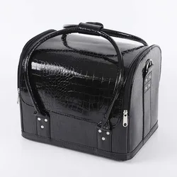 Crocodile print advanced pu Makeup Bag Large capacity advanced sense Hand-held nail tattoo toolbox Multi-layer makeup case
