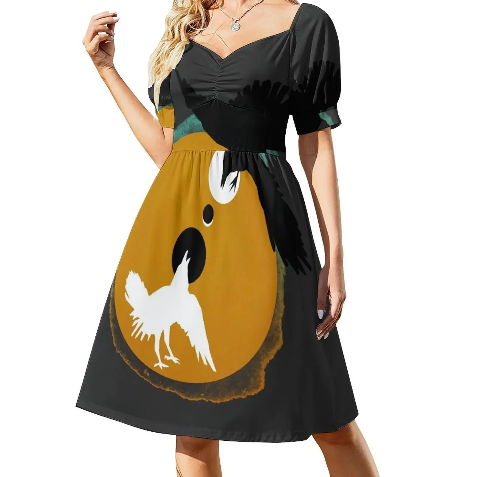 

Duality Short-Sleeved Dress loose women's dress women evening dress