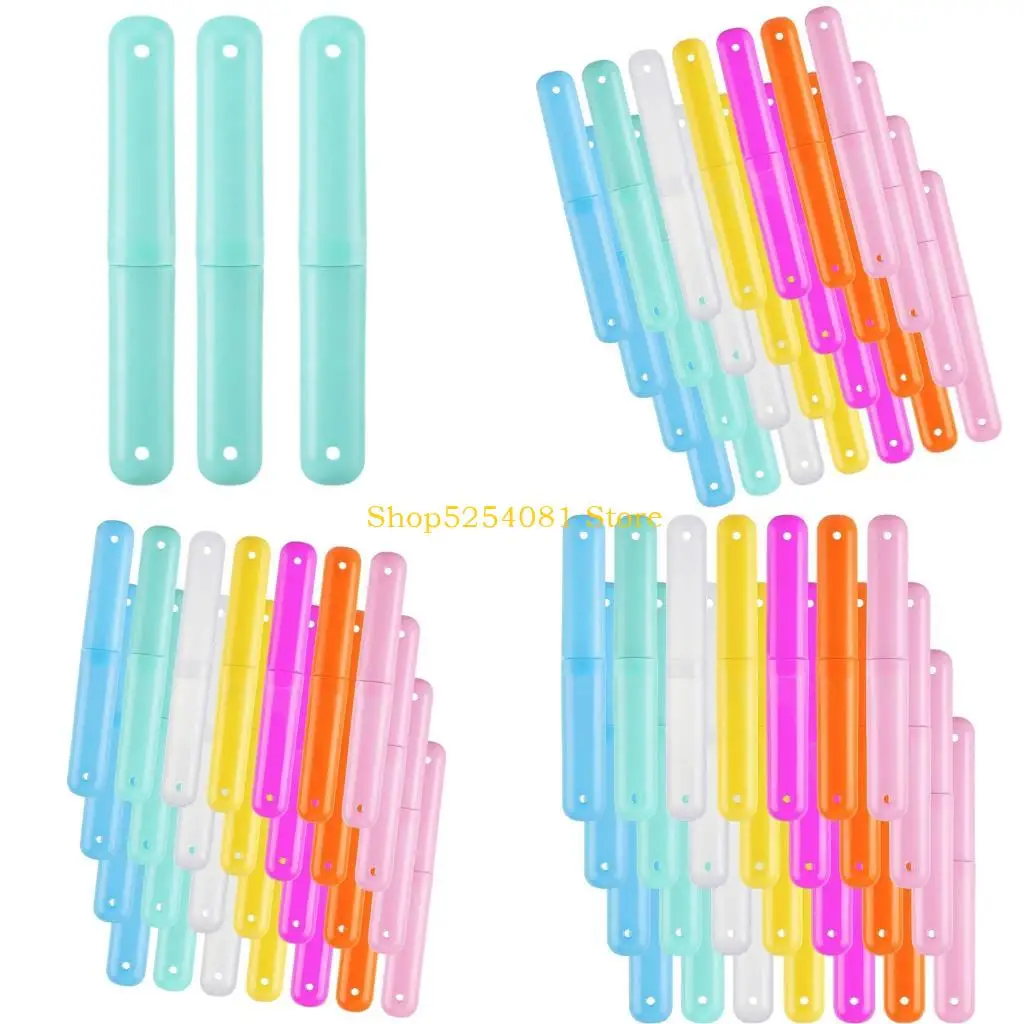AXYC Toiletry Bag Toothbrush Holder Cases Plastic 28 Pack Travel Storage for Hotel Stays, Bathroom Use, Guest Use, Dorm Packing
