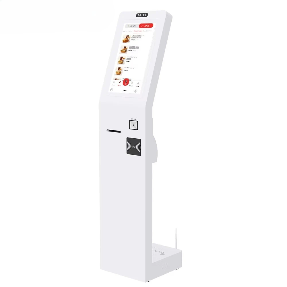 Bill Payment Printer Scanner SDK Function 21.5 Inch Self-Service Checkout Kiosk with Touch Screen Food Order Terminal