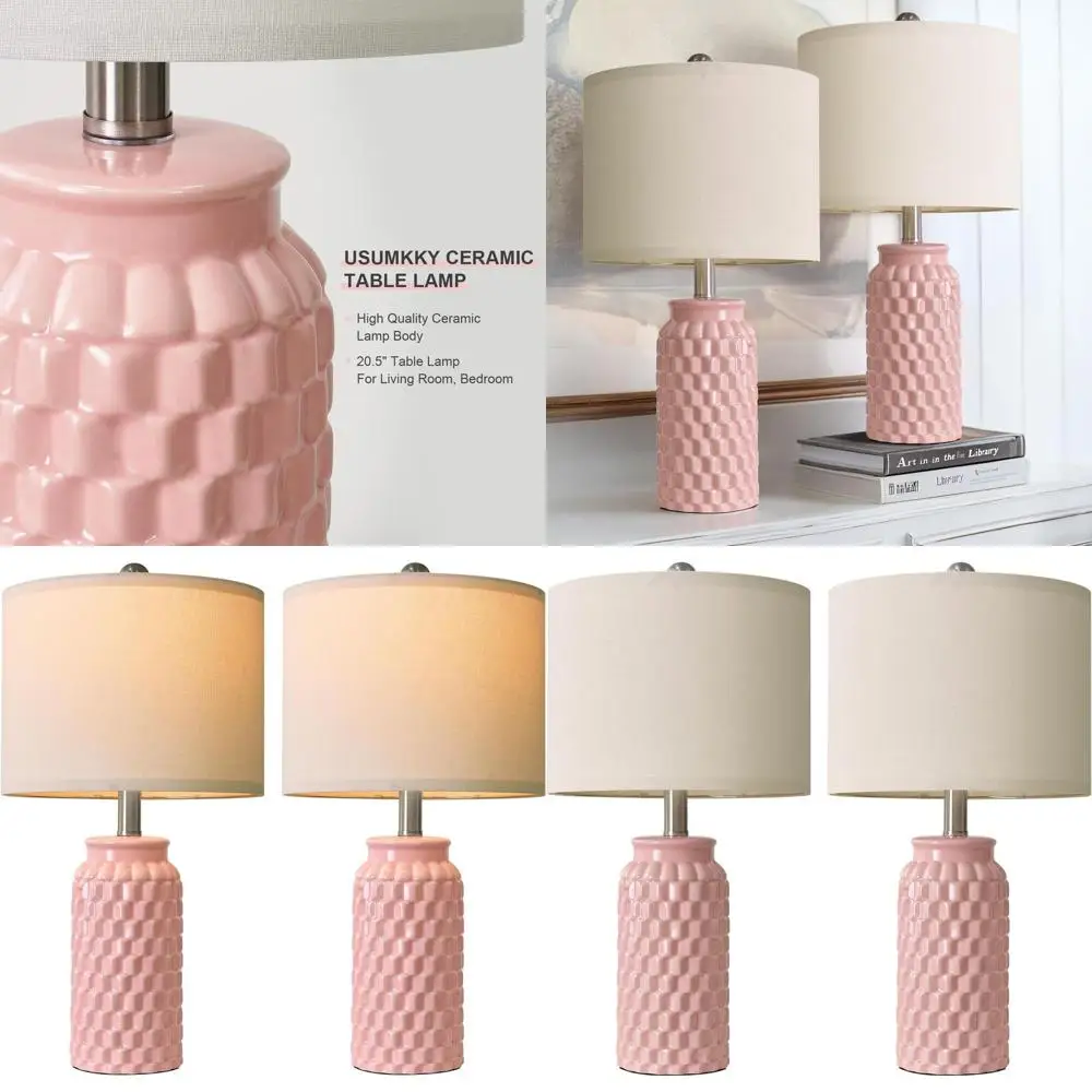 

Пара 20,5 современных керамических настольных ламп — в деревенском стиле фермерского дома для спальни, гостиной в стиле бохо или офисного стола