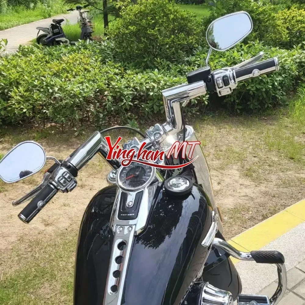 

Motorcycle 50mm 2 inch custom handlebars 6" 8" Rise For Harley Softail Fat Boy Heritage Breakout Dyna Sportster 883 Forty Eight