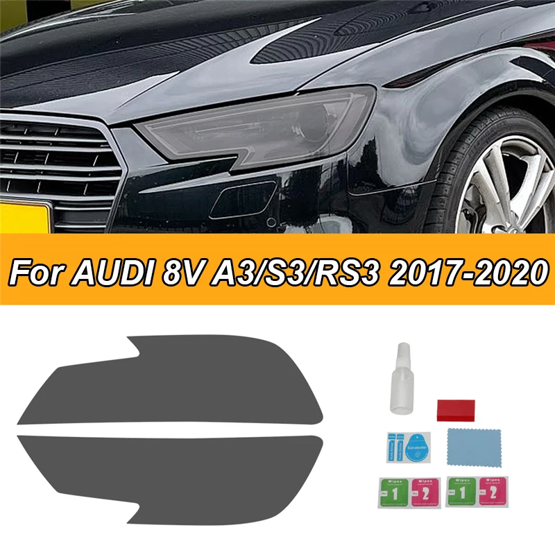 For Audi A3 8V S3 RS3 2017 2018 2019 2020 Sportback Tint Black Car Headlight Protective Film Head Light Protection TPU Sticker