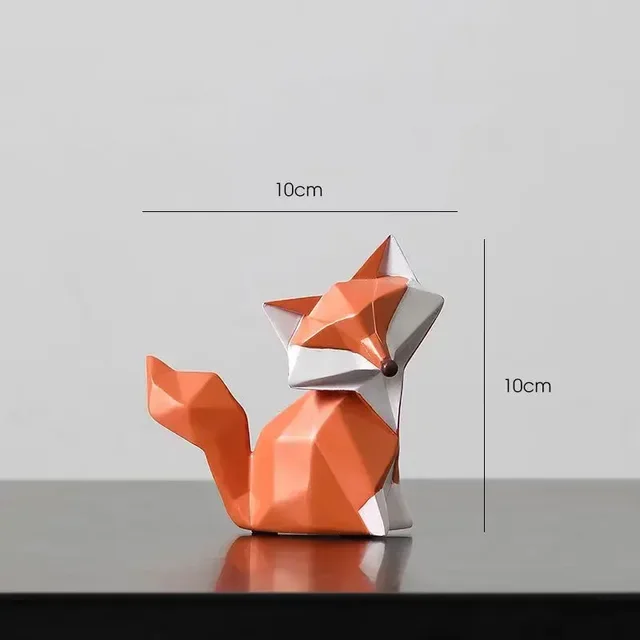 Nordic Fashion Sculpture Modern Foxhound Statue Home Decor Geometric Resin Miniature Figurines free delivery