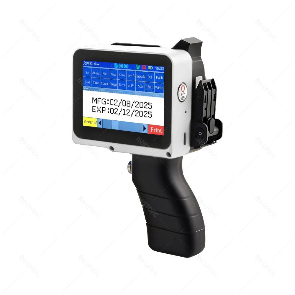 12.7mm Mini Portable Inkjet Printer with Grips 28 Languages Coding Machine for Plastic Text Label Batch Number Logo Date Print