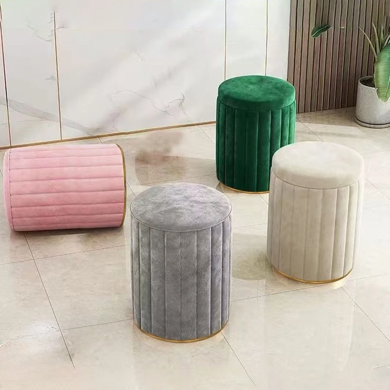 Minimalist for Makeup And Storage Stool for The Bedroom - Round Fabric Chair Trending on Instagram, Lightweight Luxury