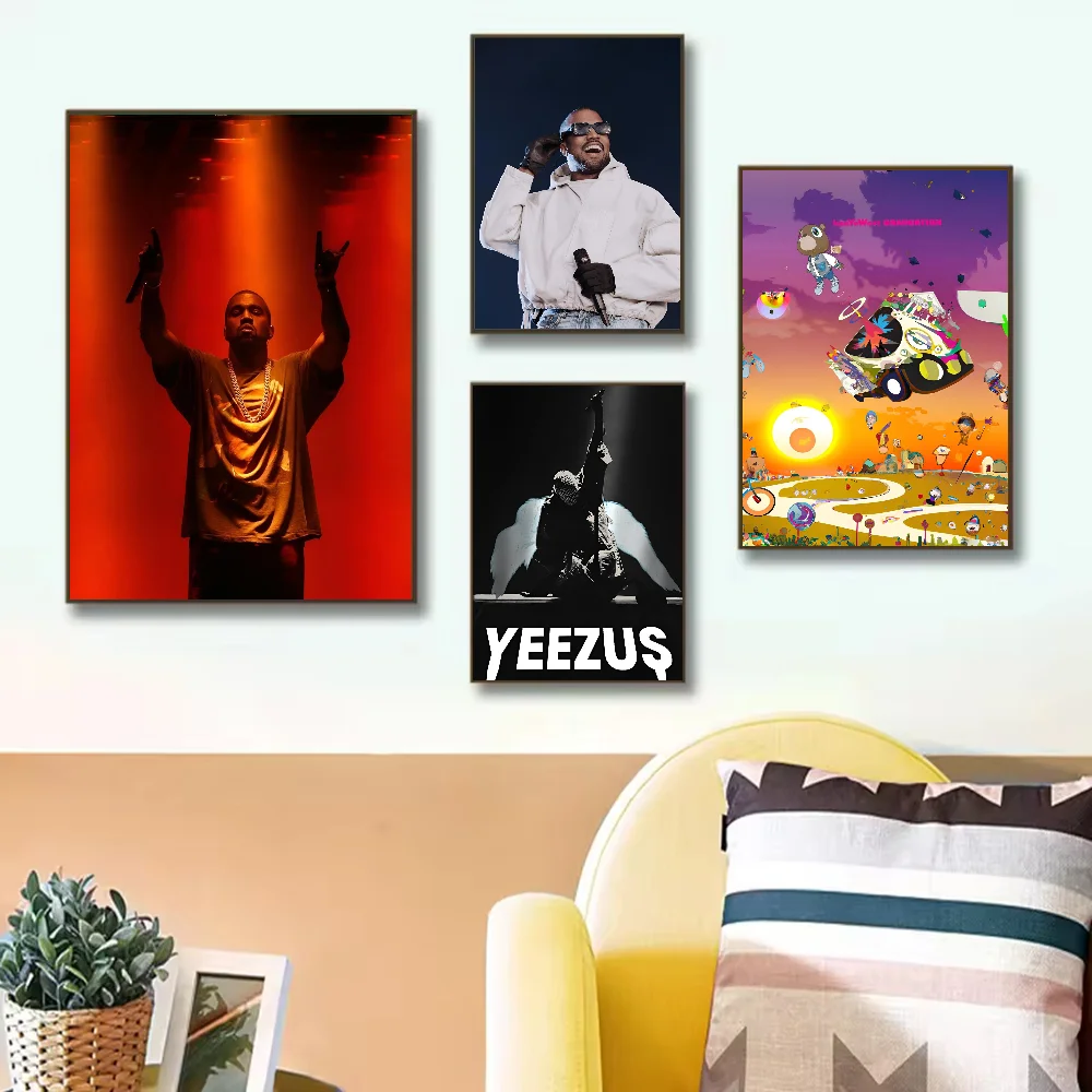 K-Kanye West Yee Poster HD art sticky wall waterproof home living room bedroom bar aesthetic decoration