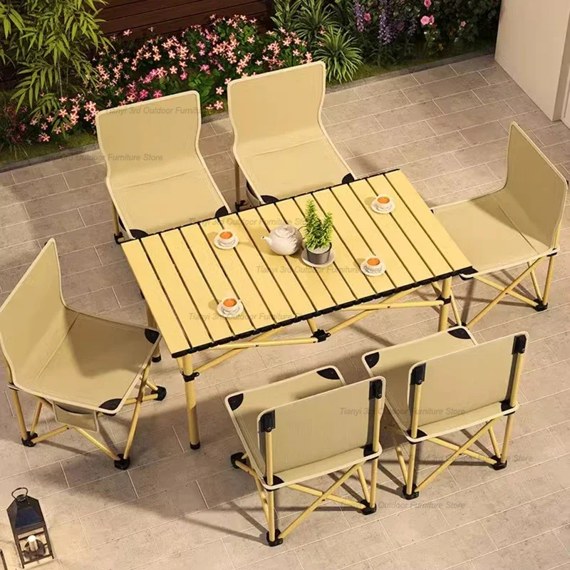 Tourist Folding Outdoor Tables Balcony Picnic Coffee Height Adjustable Outdoor Table Parasol Beach Garden Furniture Muebles FYOT