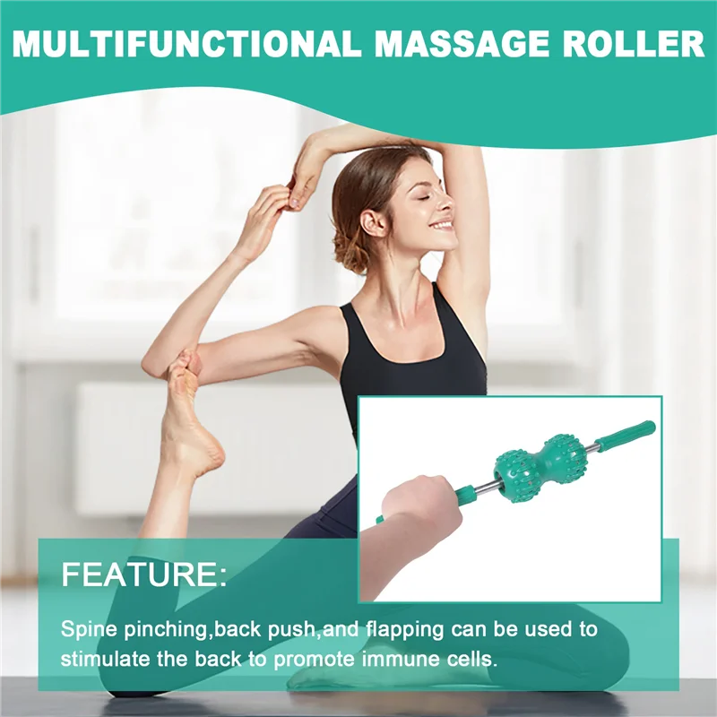 

AED4-Multifunctional Magnetic Massage Roller Muscle Relief Spine Pinching Massage Roller For Back Shoulder Cervical