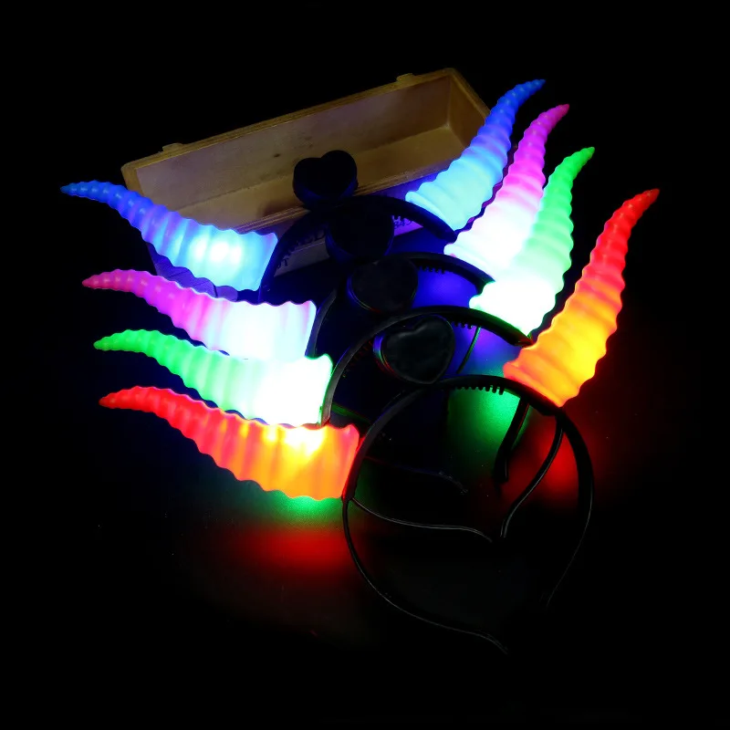 10pcs Adult Kids LED Glow Party Cat Bunny Crown Flower Headband Light Up Wreath Hairband Birthday Gift Wedding Favors Halloween