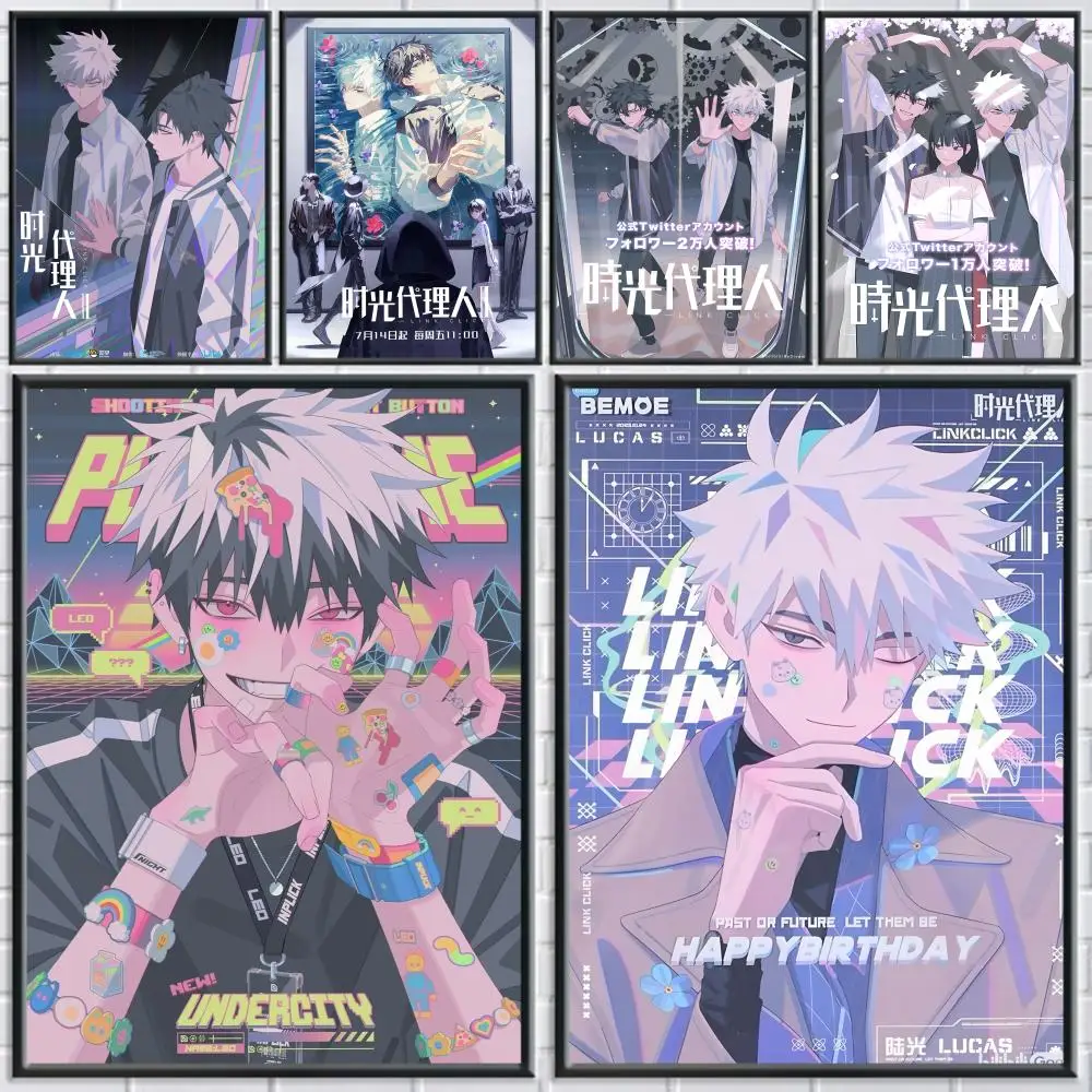 L-Link Click Anime Poster Stickers Mural Painting Self-Adhesive Decor for Bedroom Living Room Home HD Wall Decals Gift
