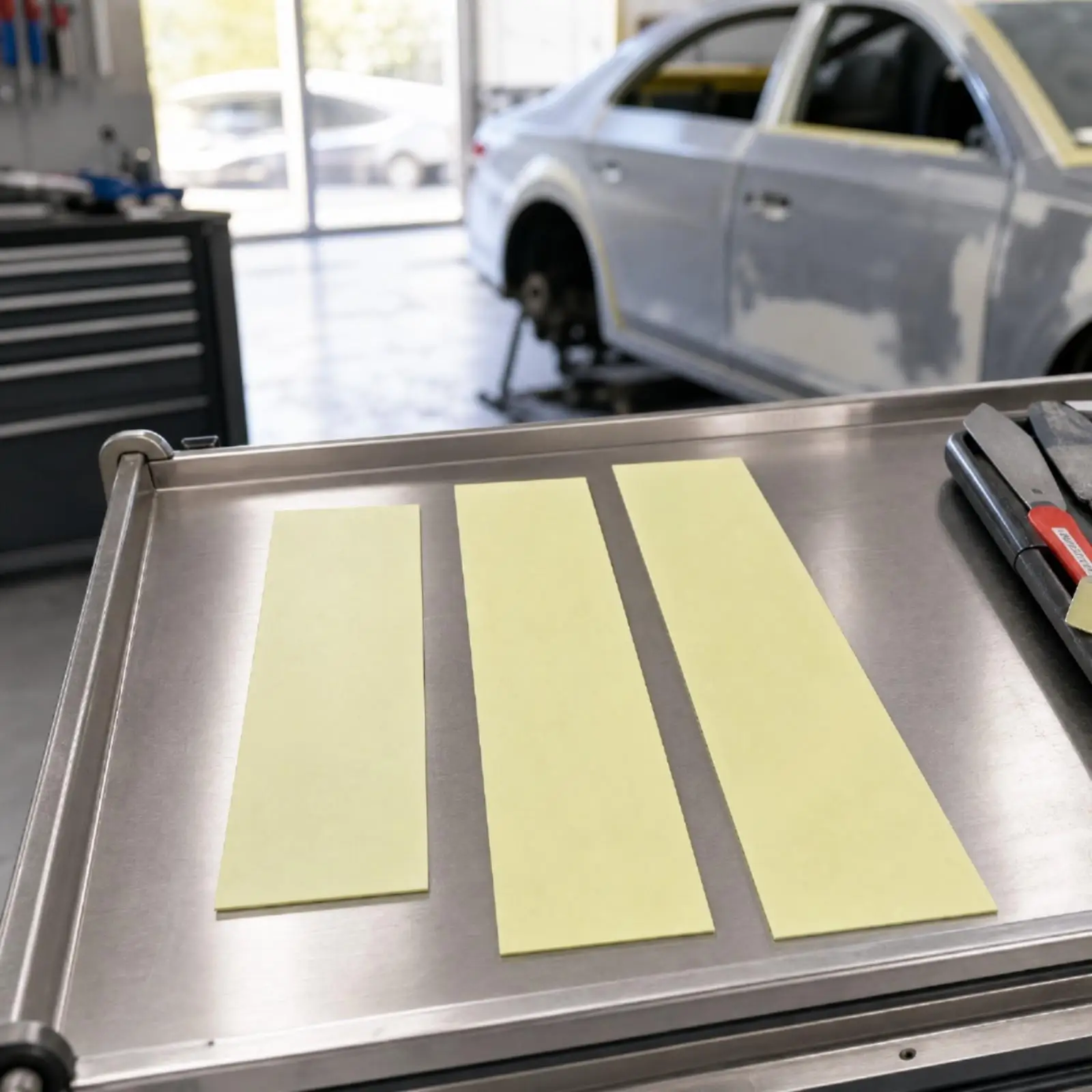 Compact Resin Putty Scraper for Auto Restoration and Flexible Contour Shaping Work