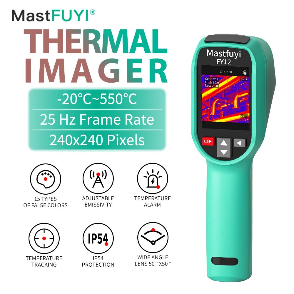 MASTFUYI FY12 Infrared Thermal Imager 240*240 Pixels Handheld Thermal Imaging For Repair, Pipe Leak, Pipeline Detection 