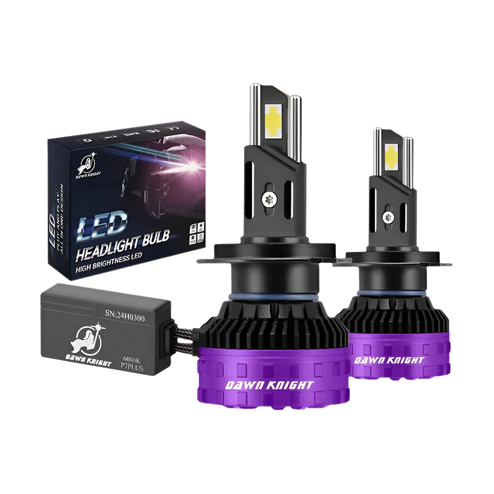 DAWN KNIGHT H11 H7 H4 Lâmpadas de farol LED P7 PLUS 140W Poderosas 6000K 4300K LED HB3 HB4 Lâmpadas LED 12V 2pcs