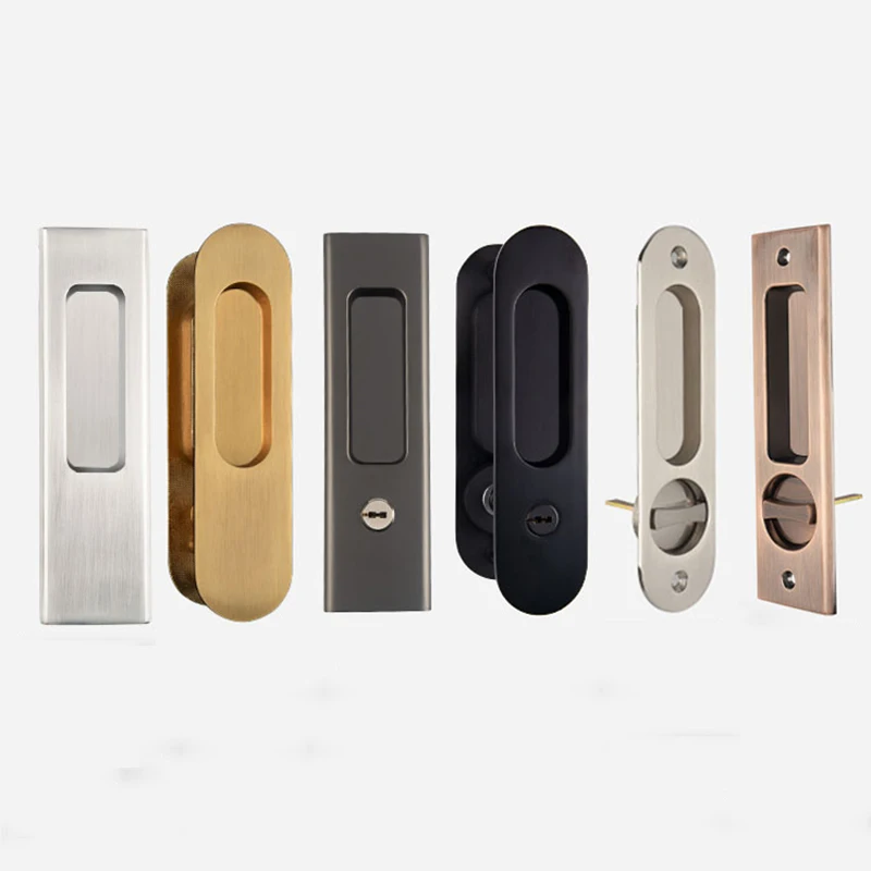 

Brand New 2Pieces Recessed Hidden Sliding Door Locks Mortise Pocket Door Hook Lock Set + 3 Keys (Center Distance 29mm/35mm/45mm)