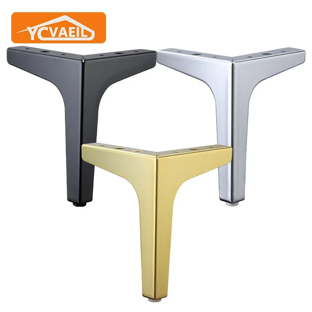 4Pcs Metal Coffee Table Legs for Furniture Black Gold Sofa Legs Bed Chair Desk Dresser Bathroom Cabinet Replacement Feet 10-17cm