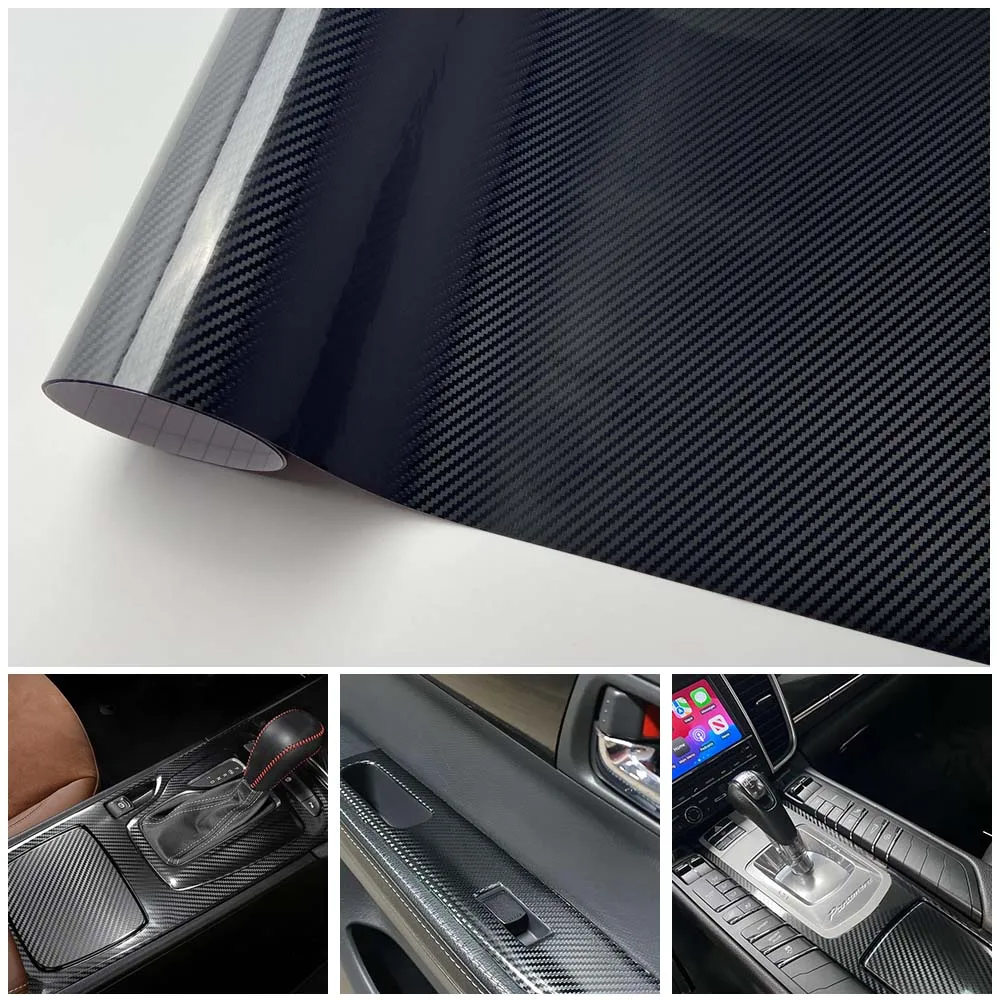 

Car 5D Carbon Fiber Roll Wrap DIY Protection Sticker Air Release Auto Styling Computer Laptop Skin Black Carbon Fiber Vinyl Film