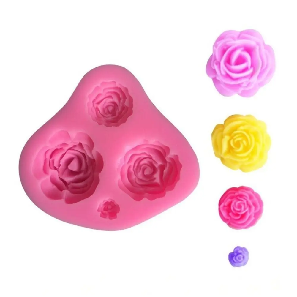 Delicate Rose Shape 3D Cake Mold Silicone DIY Baking Moulds Flower Bloom Fondant Soap Mold Cupcake Candy Chocolate Jelly