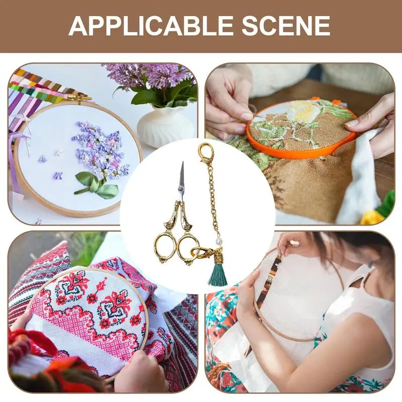 Craft Scissors Sharp Crochet Scissors With Chain Pointed Yarn Scissors Thread Scissors For Sewing Sewing Handicrafts Tool For