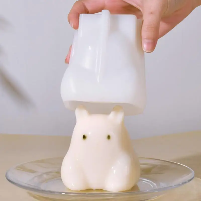 New 3D Cute Milk Pudding Silicone Mold Jelly Bowl Cake White Cold Ice Powder Mold Cake Kitchen Baking Decoration Accessories