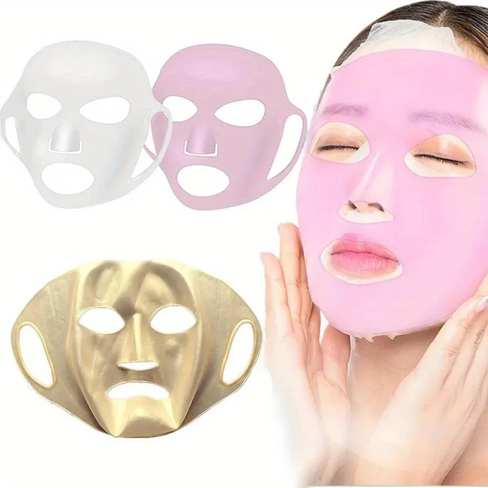 Silicone Mask Cover 3D Ear-type Anti-slip Anti-drop Fixed Mask, Auxiliary Moisturizing Mask Cover to Prevent Evaporation Tool