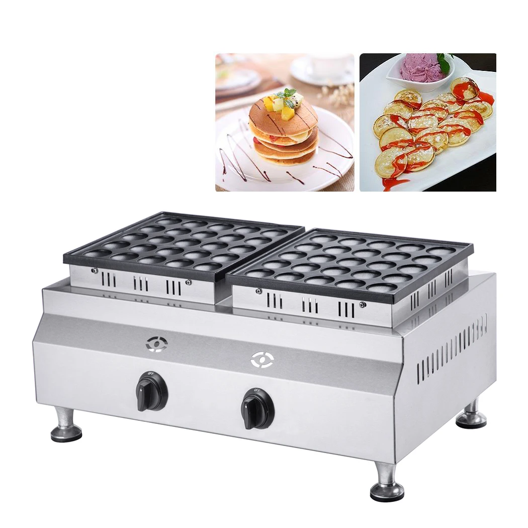 Gas Type 50 holes Non-Stick Cooking Surface Mini Pancakes Machine with stove