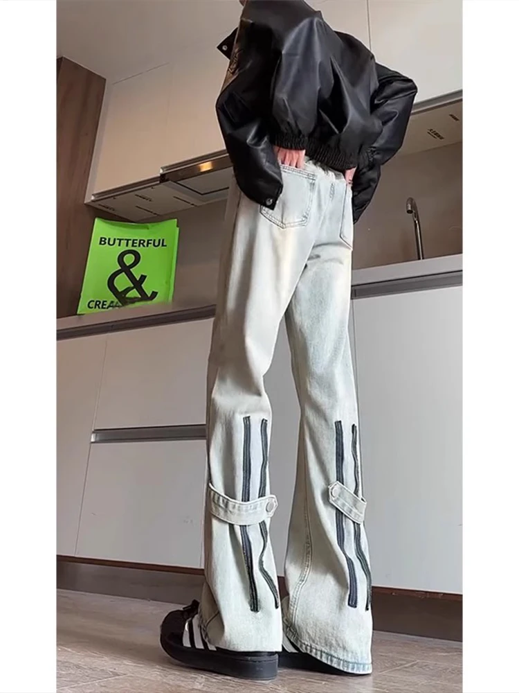 

Extended Straight Leg Workwear Jeans Men's Tall High Waist Slim Fit High Street American Sle Jeans Youth Casual Straight Le...