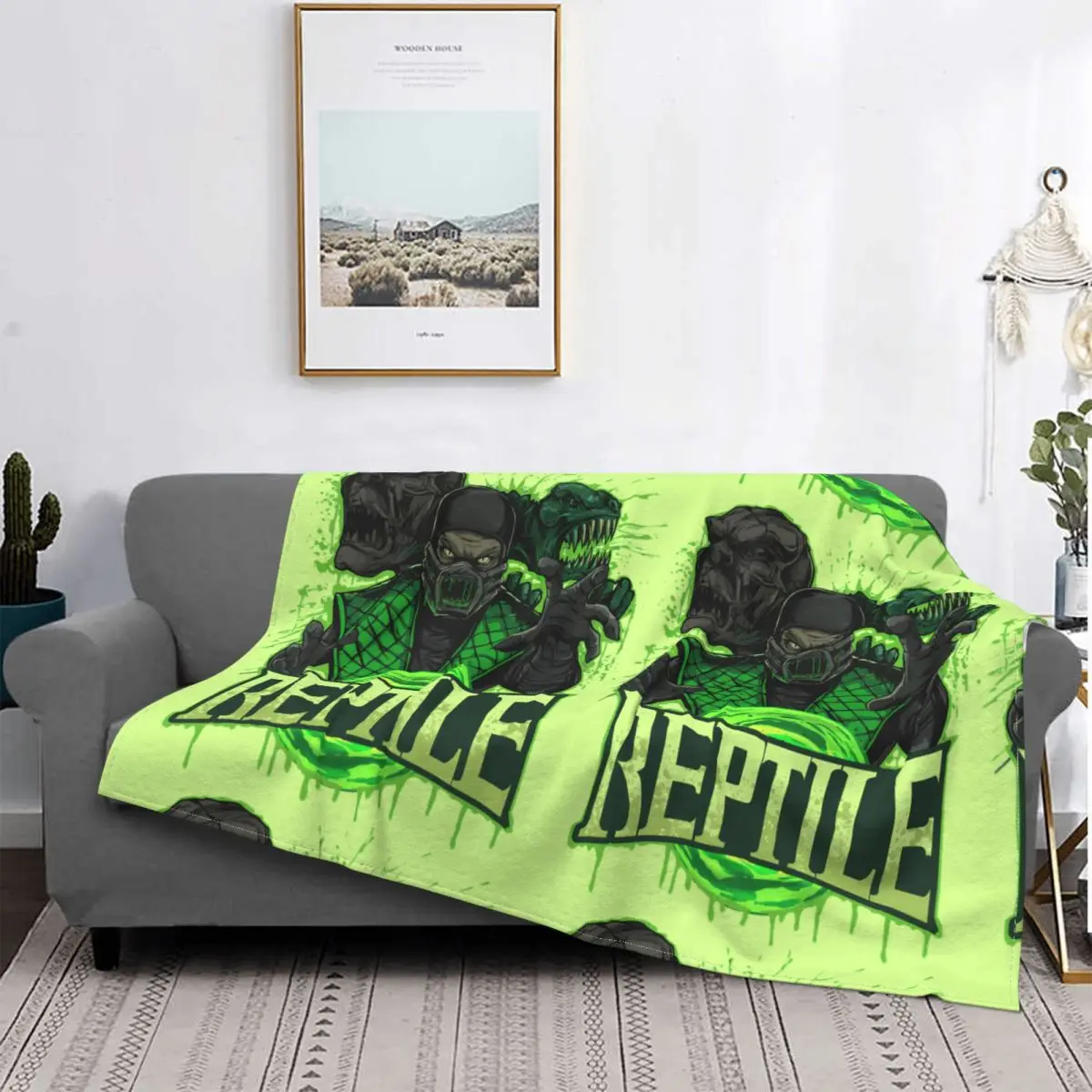 Mortal Kombat Fighting Game Blanket Fleece Summer REPTILE Breathable Ultra-Soft Throw Blankets For Sofa Couch Plush Thin Quilt