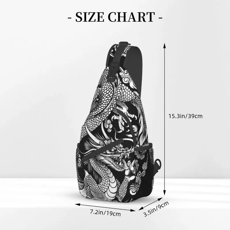 Mode Chinese Dragon Aziatische Stijl Sling Crossbody Rugzak Mannen Traditie Mythologie Tattoo Art Schoudertas Voor Reizen