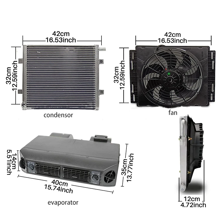 RV AC وحدة جرار شاحنة التخييم طقم مكيف الهواء 12 فولت مكيف الهواء لمقطورة شاحنة التخييم Motohome
