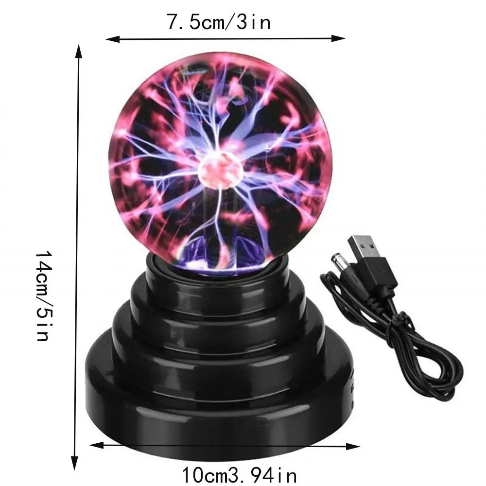 어린이 장난감 USB 침실 장식 분위기 터치 유리 LED 야간 조명 플라즈마 볼 램프