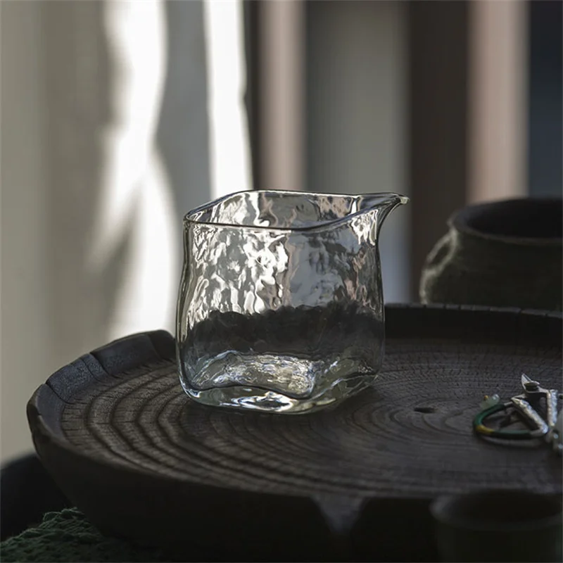 180ml รูปแบบค้อนสแควร์แก้ว Fair ถ้วยชาเหยือกชาชาถ้วย Chahai Kung Fu ชุดชา Divider กาแฟหม้อ