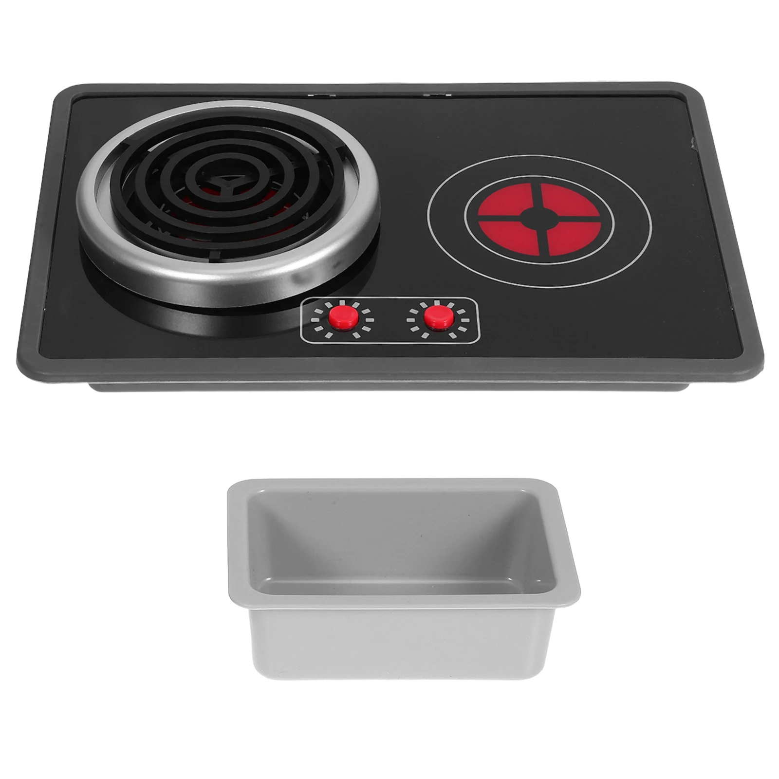 1 Juego de 1 Juego de cocina de imitación para niños, estufa interactiva con sonido ligero, fregadero, cocina de inducción, cocina educativa para juegos de rol