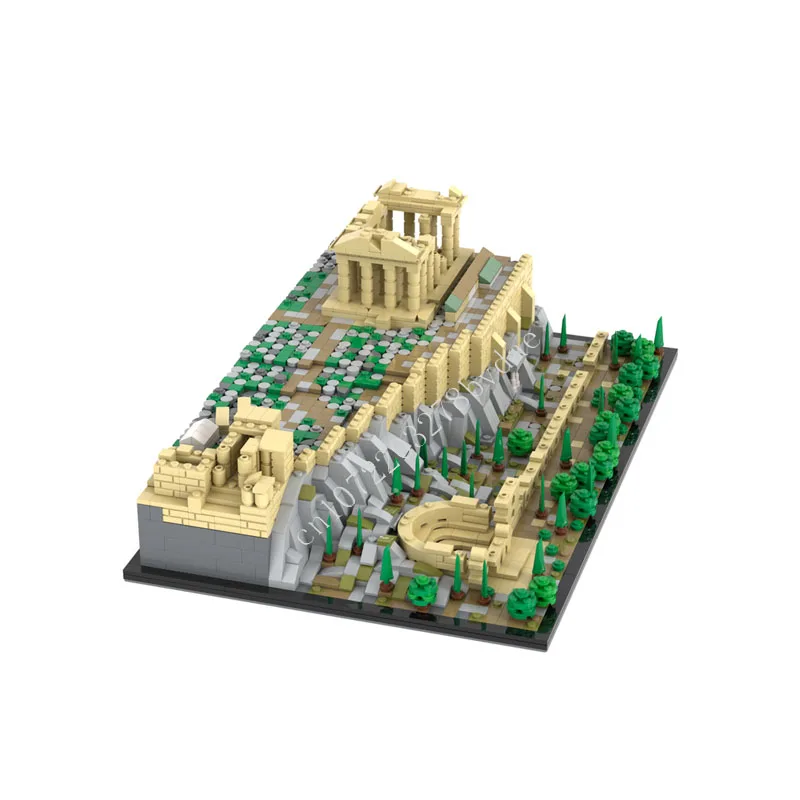 2139 Stuks Acropolis-Microschaal Moc Creatieve Straatbeeld Model Bouwstenen Architectuur Diy Educatie Assemblage Model Speelgoed Cadeau