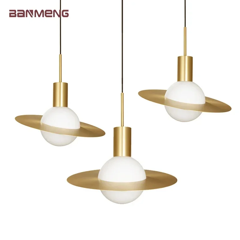 

Nordic led pendant lights gold Planet shape modern chandelier for bedroom kitchen living room loft hanging lamp decoration
