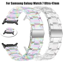 Resin Bracelet For Samsung Galaxy Watch 7 Ultra 47mm Strap Clear Resin Watchband Samsung Galaxy Watch 7 Ultra 47mm LTE Bracelet