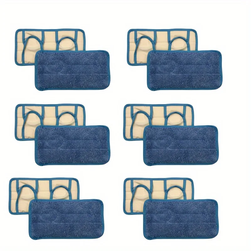 2 Pack Mop Pads, Microfiber Mop Pad Replacement Washable for Hard Floor Baseboard Cleaning, Wet and Dry Cleaning Pads