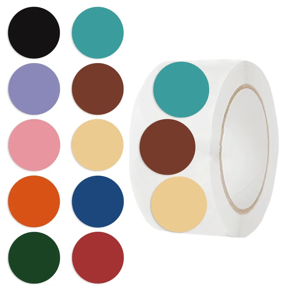500Pcs/Roll Colorful Dot Stickers, 10 Colors Round Label Stickers for Crafts, File Classification Party Decorations Planner Gift