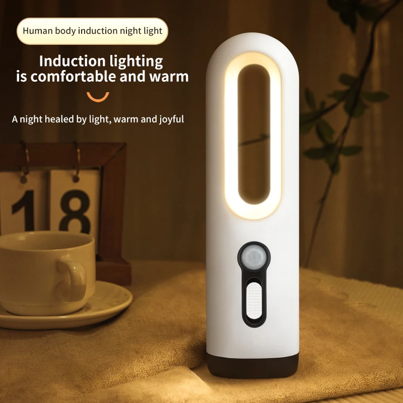 1 sports style LED sensor 2-in-1 portable flashlight night light, suitable for bedroom, bathroom lighting, camping and explorati