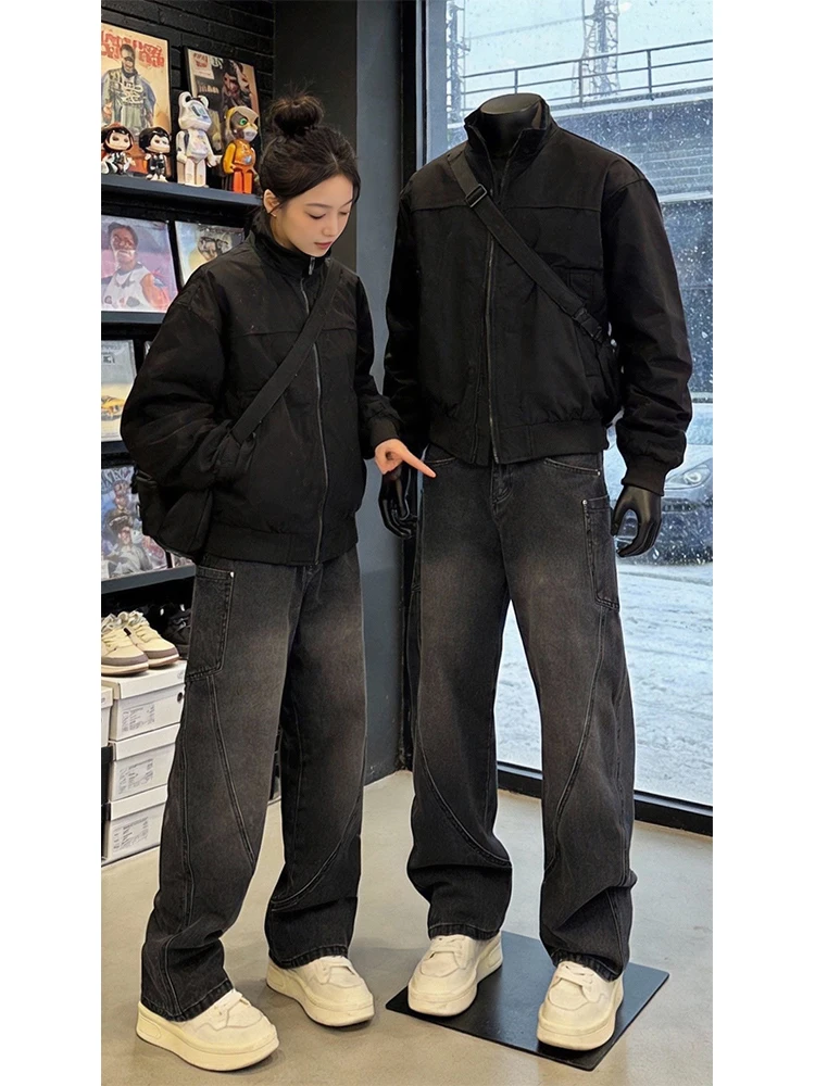 

American High Street Knife Jeans Men's Spring High-End Workwear Pants Trendy Brand Haome Straight Leg Flared Pants