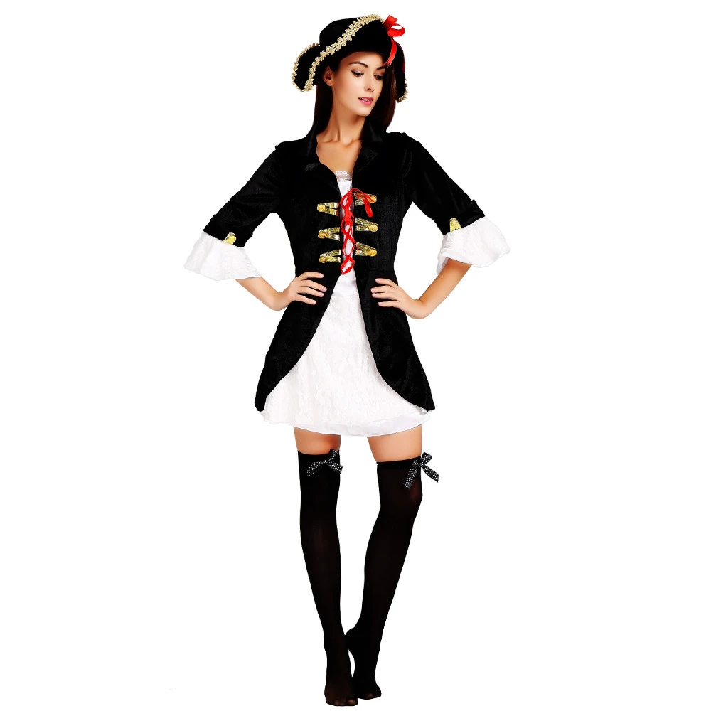 Medieval Pirates of the Caribbean Cosplay Costume Halloween Party Women Pirate Masquerade Performance Outfits