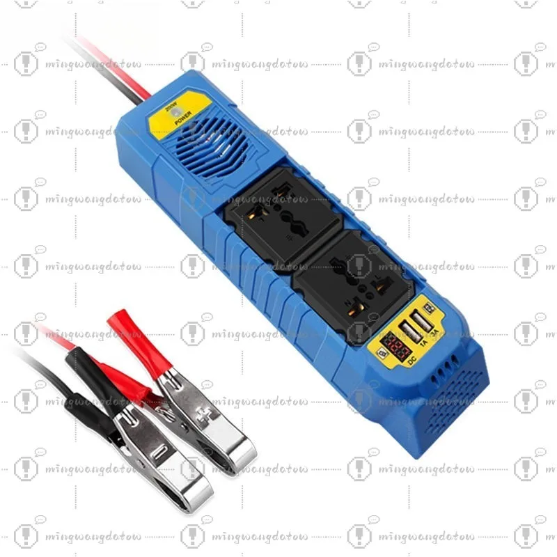 Portable 200W Car Power Inverter 12V with Digital Voltage Display Dual USB Port Auto Voltage Converter for RV Camping Travel