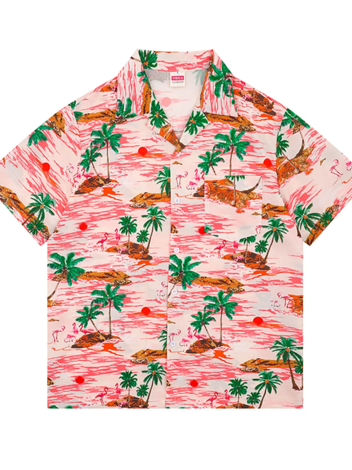 

Hawaii Flower Men's irt Summer Loose Casual f Sve Beach Vaion Top Breathable Polyester Nylon Cosite Fiber