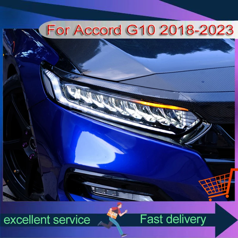 

Автомобильная фара в новом стиле для Honda Accord G10 2018-2023 года, аксессуары для фар, модифицированные светодиодными линзами DRL, ксеноновые лампы